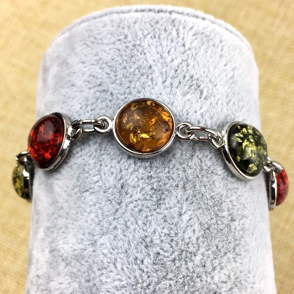 New Simulated Amber Toggle Bracelet 6 1/2 & 7 - Picture 8 of 8